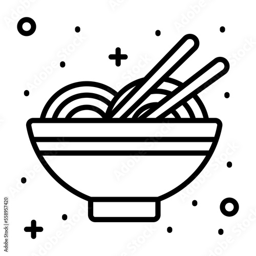 Noodles in a bowl with chopsticks denoting chinese food