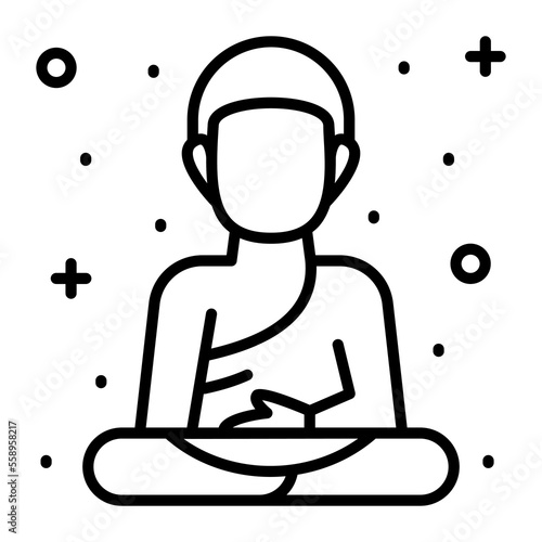 Buddha sculpture vector design, trendy style icon