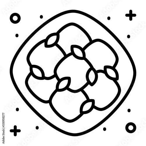 Fried tofu vector design denoting chinese food