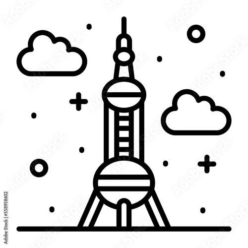 China famous landmark vector design, oriental pearl tower of china
