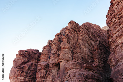Wadi Rum mountains and desert landscape in Jordan