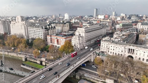 London city center aerial drone view, 4k, United Kingdom