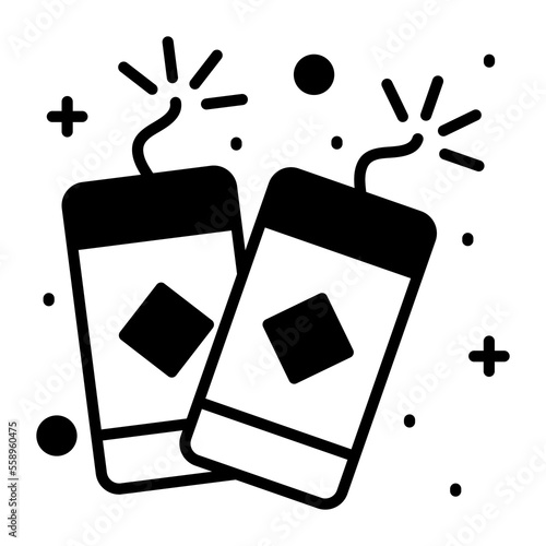 Firecracker vector icon in modern and trendy style