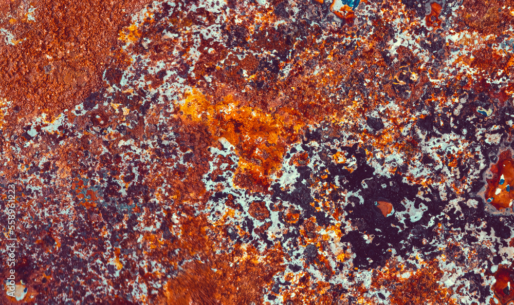 Abstract macro view of the paint and rust on the body of a car Abstract macro view of the paint and rust on the body of a car
