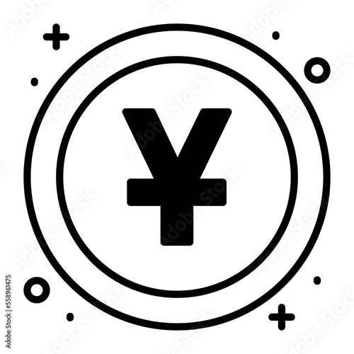 Chinese yen coin vector design in modern style