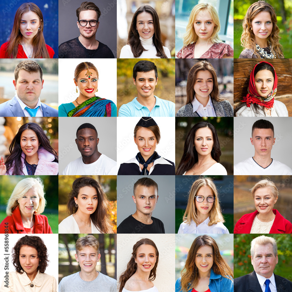 Collage of various adult people Collage of various adult people