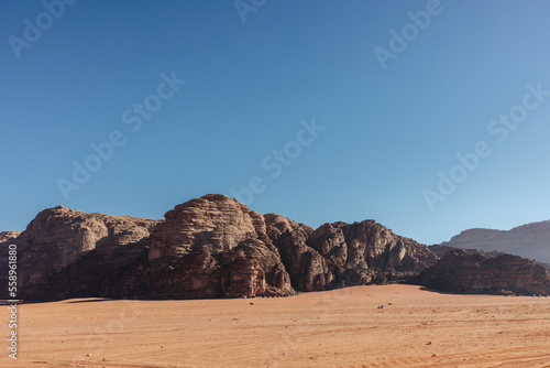 Wadi Rum mountains and desert landscape in Jordan