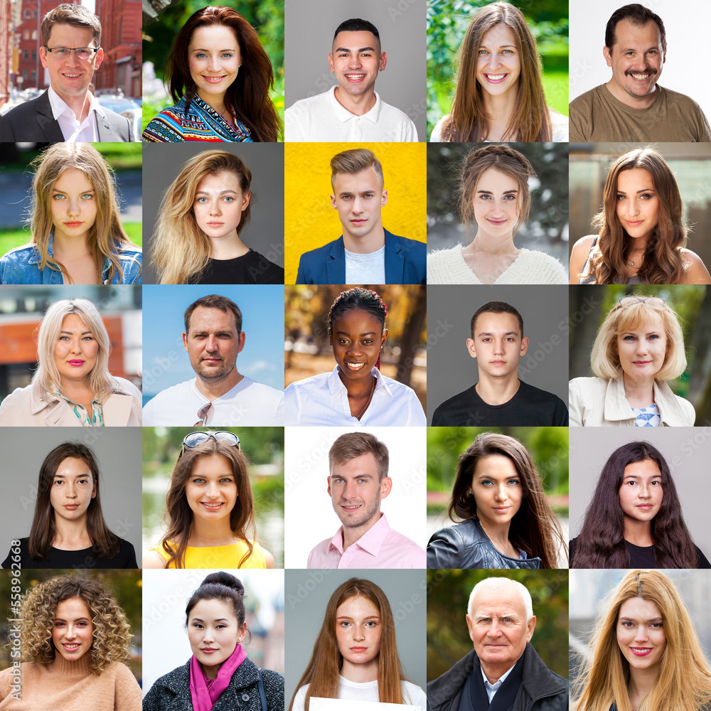Collage of various adult people Collage of various adult people