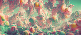 A fairy tale landscape full of ice cream and sweets is a dreamy and delightful scene. Generative AI