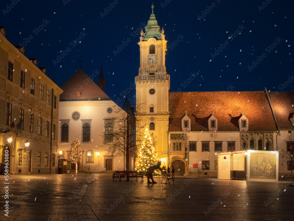 Christmas tree in Bratislava, Slovakia
