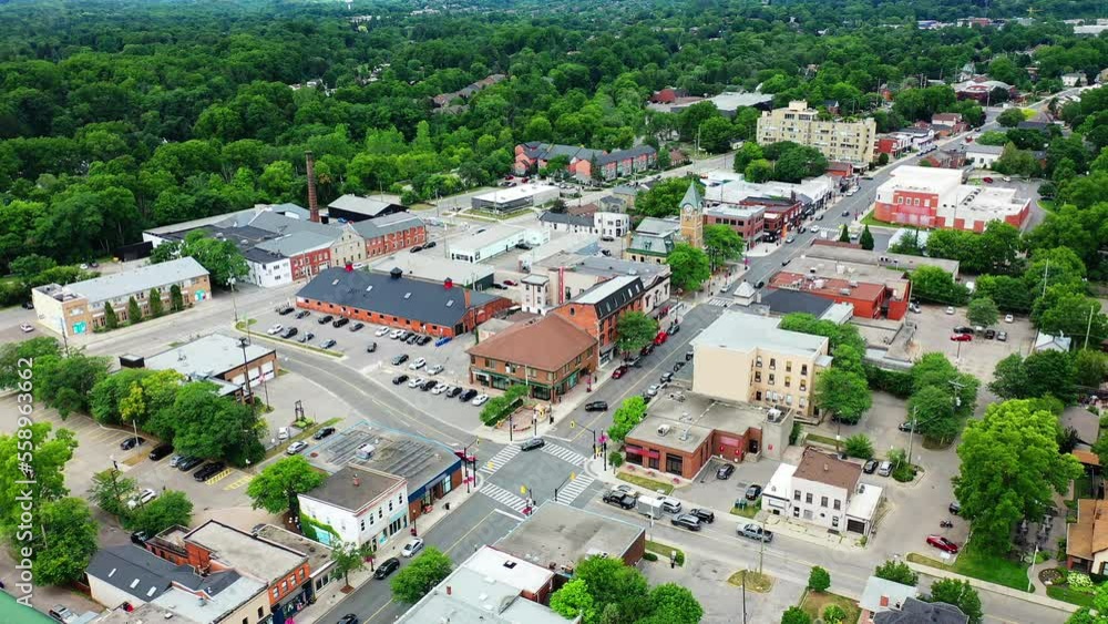 Aerial of Dundas, Ontario, Canada on a fine day 4K Aerial of Dundas, Ontario, Canada on a fine day 4K