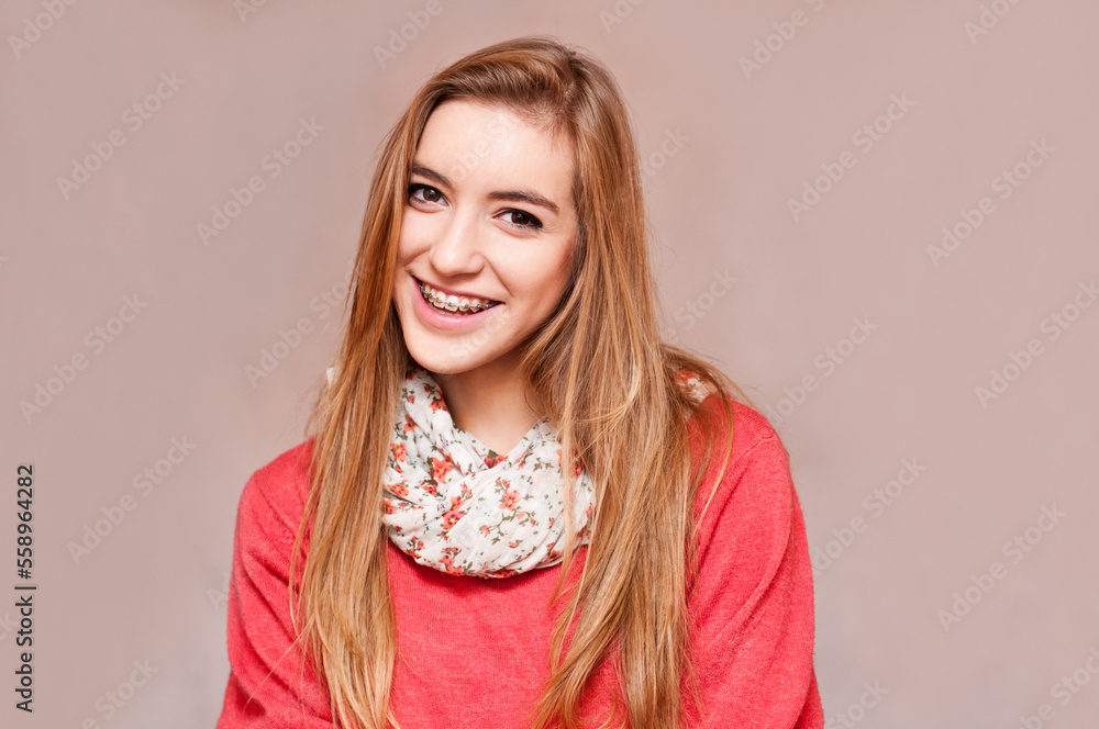 gorgeous girl smiling with her braces gorgeous girl smiling with her braces