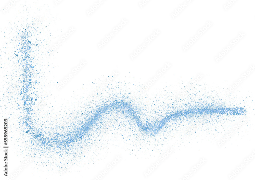 Blue glitter hand-drawn curve line