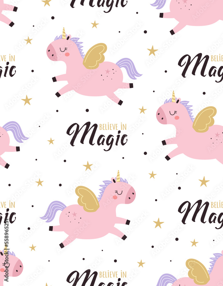 cartoon seamless pattern with cute unicorn, print for kids cartoon seamless pattern with cute unicorn, print for kids