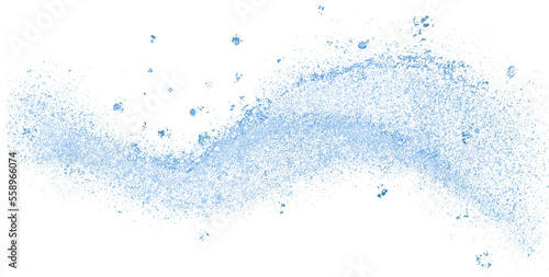 Blue glitter hand-drawn abstract decor