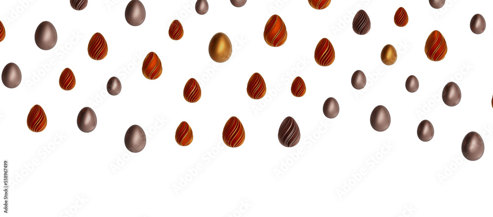 Luxury 3D golden easter eggs isolated Luxury 3D golden easter eggs isolated