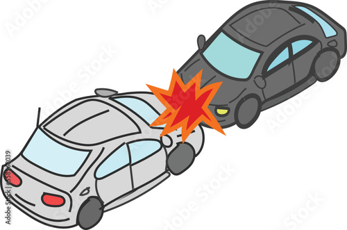 car crash cartoon vector illustration
