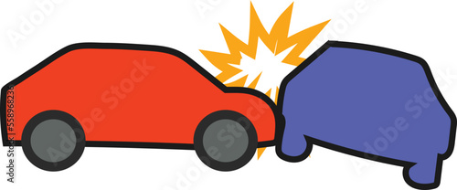 car crash cartoon vector illustration
