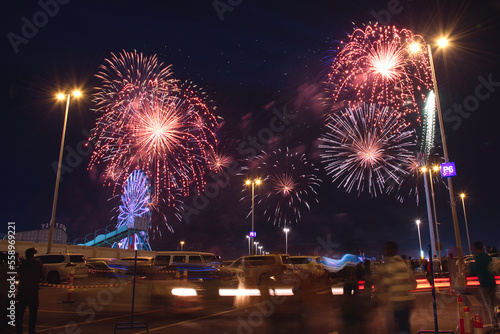 The New Year fire works celebration at Abu Dhabi in 2023 New year © thilak