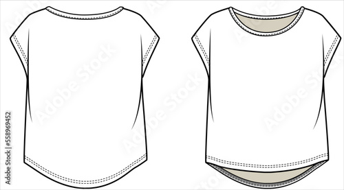 DROP SHOULDER EXTENDED SLEEVES KNIT TOP IN EDITABLE FILE