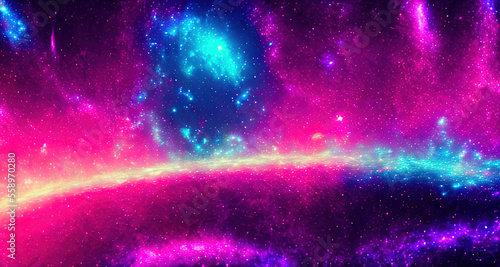 glitter neon color galaxy background