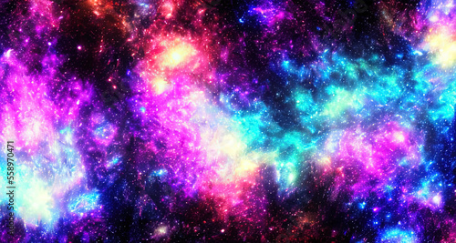 glitter neon color galaxy background © lndstock