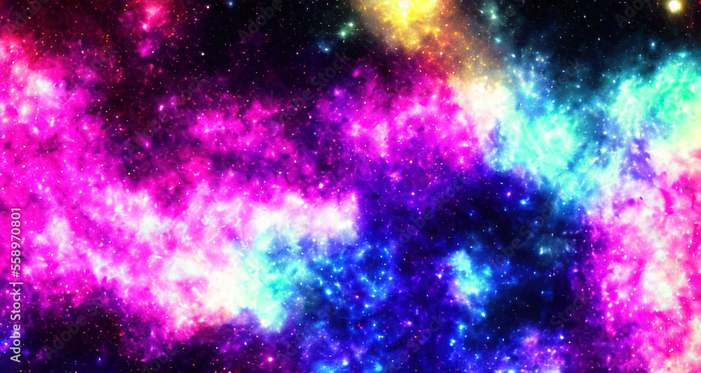 Naklejka premium glitter neon color galaxy background