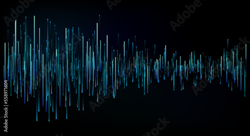 blue sound waves, the background of science and technology. Vector illustration