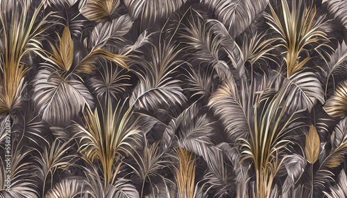 Texture background of a variety of luxurious tropical leaves for wall paper, decoration, design © lndstock