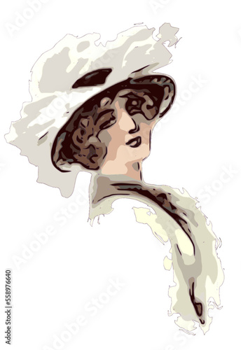 vintage postcard woman portraits vector