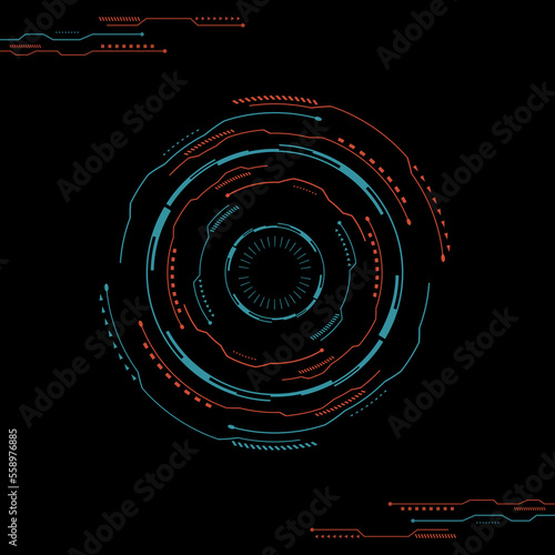HUD UI for business app. Futuristic user interface.