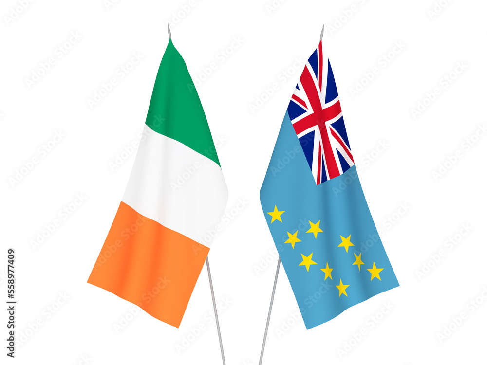 Ireland and Tuvalu flags