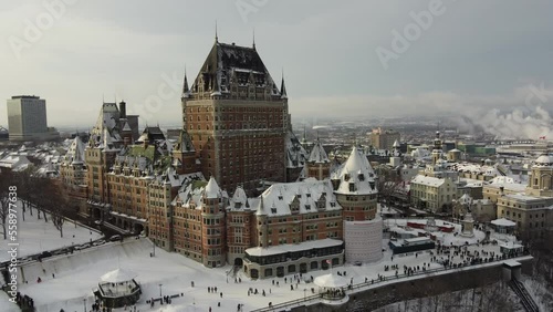 Québec- Old Town Aerial in Winter	 photo