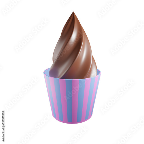 Chocolate ice cream 3D