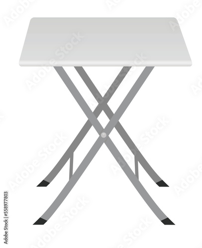 White outdoor table. vector illustration
