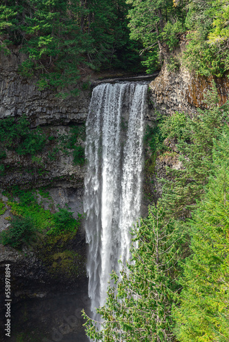 Landscape photo of Brandywine Falls located at Brandywine Falls Provincial Park located in British Columbia. This was taken on a summer day. 