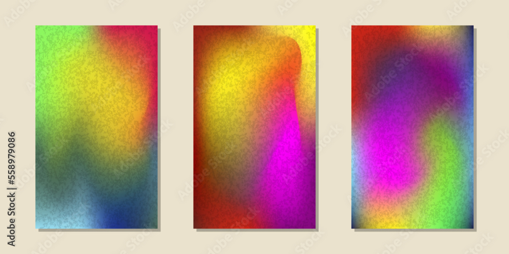 Fototapeta premium Set of retro posters. Retro gradient. Multicolored background. Vector illustration
