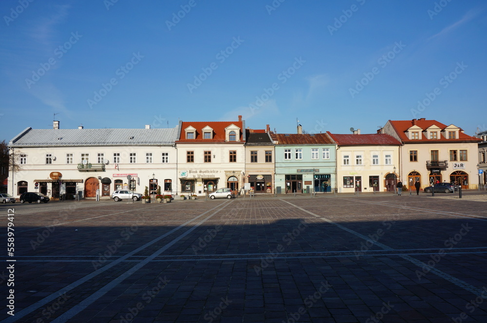Old Buildings on Market Square. Olkusz, Poland.