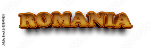 ROMANIA COUNTRY NAME MOCKUP