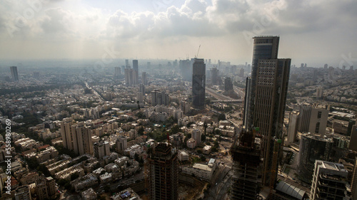 Aerial view of tel aviv skyline