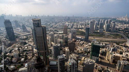 Aerial view of tel aviv skyline
