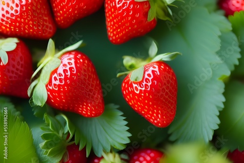Juicy and bright strawberry is a healthy food