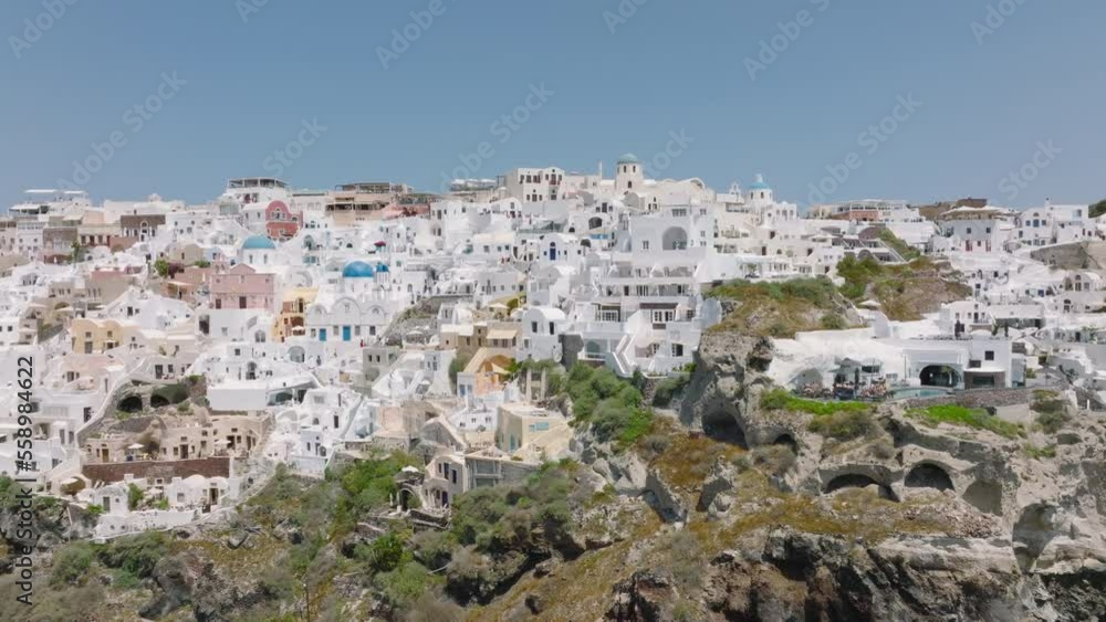 Aerial of villas at Oia, Santorini, Greece Aerial of villas at Oia, Santorini, Greece