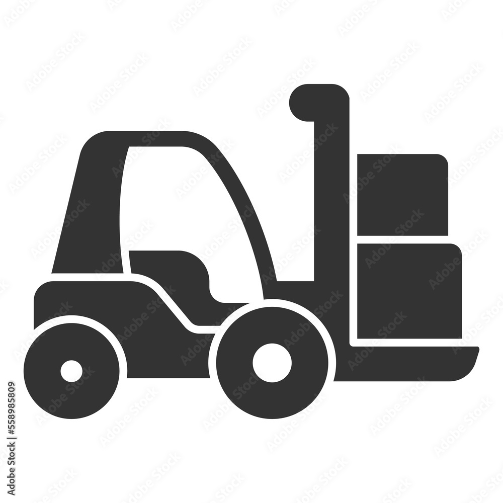 Large Baggage Loader - icon, illustration on white background, glyph style