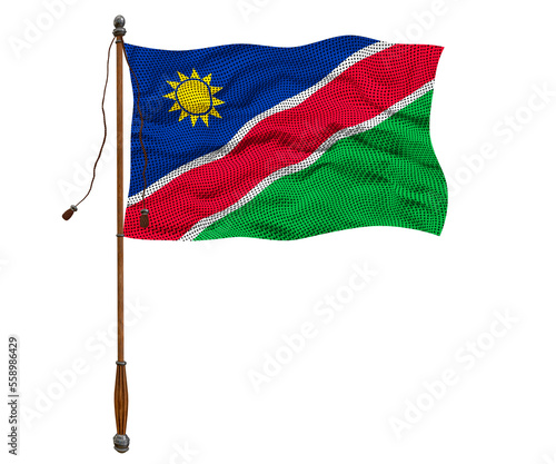 National flag of Namibia. Background  with flag of Namibia.