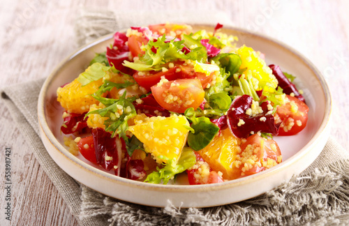 vitamin salad with orange and couscous