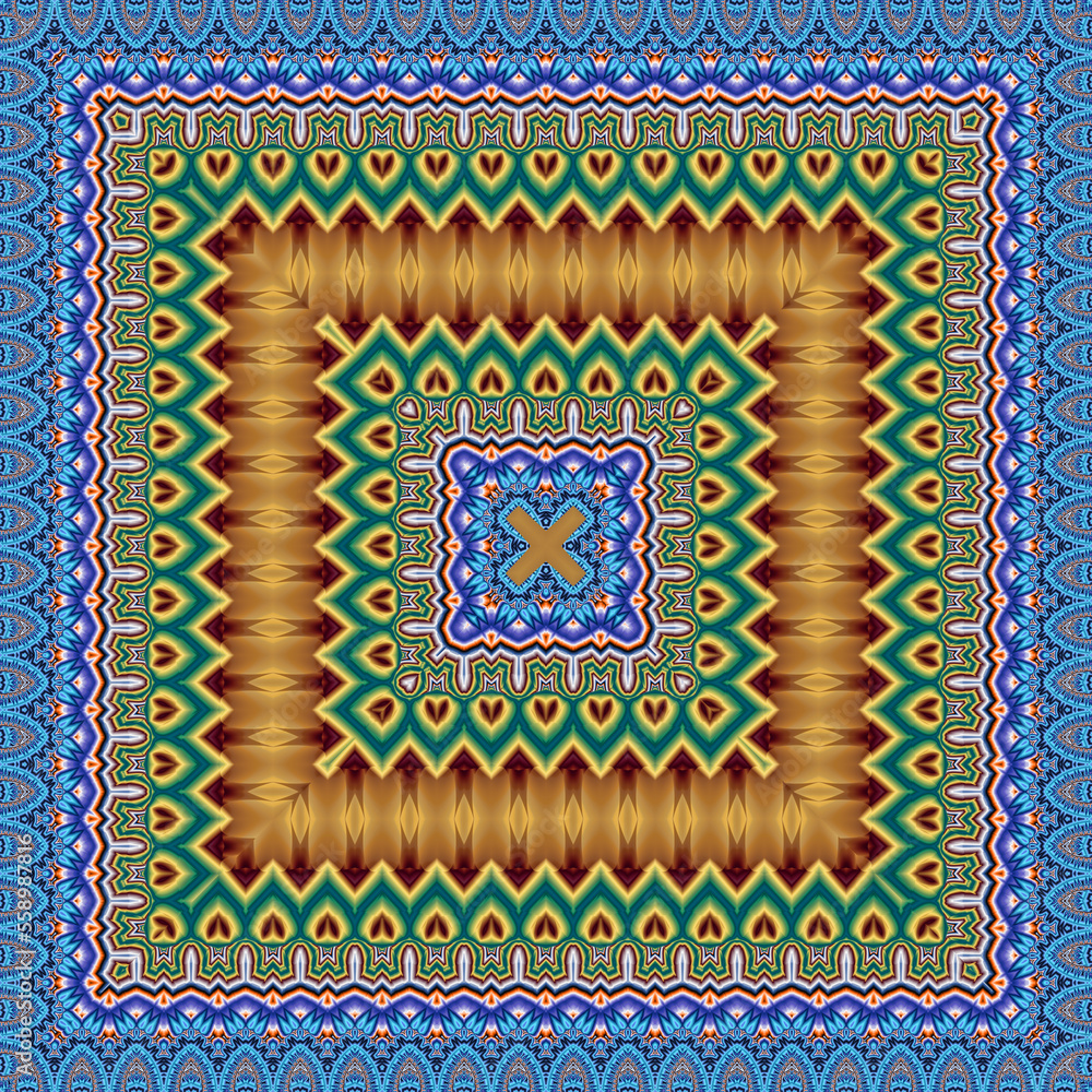 Obraz premium 3d effect - abstract square geometric fractal pattern