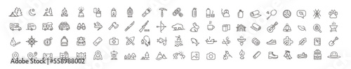 Fotografiet Outdoor Camping - 84 Icon Set Pack