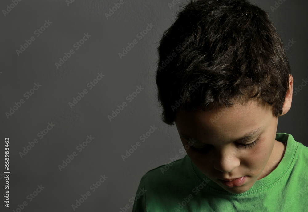 little boy crying in poverty with people stock image stock photo