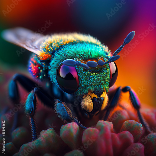 close up of  an insect - Macro shot - Created with Generative ai Technology © Rieth